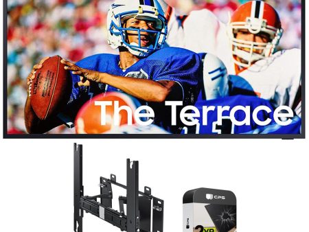 Samsung 65  The Terrace Full Sun Outdoor QLED 4K Smart TV w  Wall Mount Bundle Hot on Sale