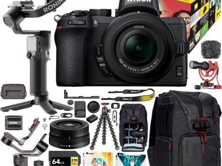 Nikon Z 50 Mirrorless Camera 4K DX Creator s Kit + 16-50mm Lens + DJI RS 3 Mini Gimbal Online now