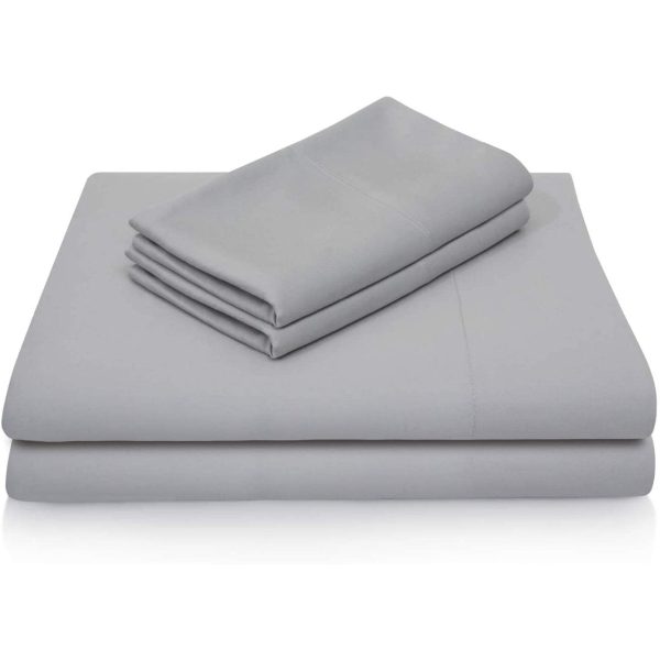 Malouf Rayon From Bamboo Twill Weave Sheet Set, King - Ash For Sale