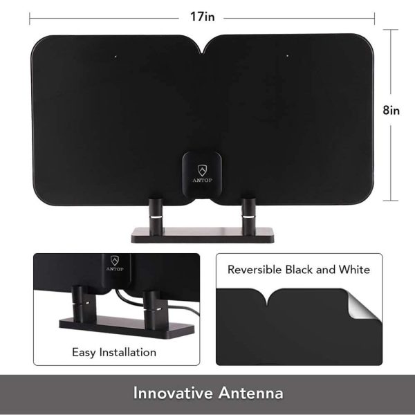 ANTOP AT-300SBS HD Smart Antenna, HDTV + FM Amplified Antenna with Smart Boost System Online Hot Sale