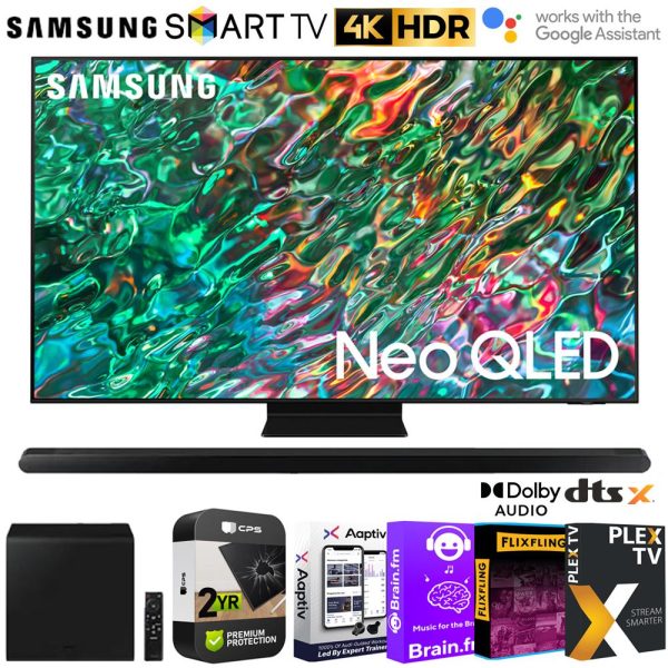 Samsung QN85QN90BA 85  Neo QLED 4K Smart TV w  Soundbar + Warranty Bundle Hot on Sale