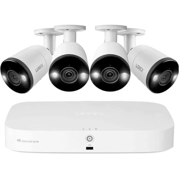 Lorex 4K Security Camera System, Fusion 8-Channel 3TB NVR with 4 Cameras Fashion