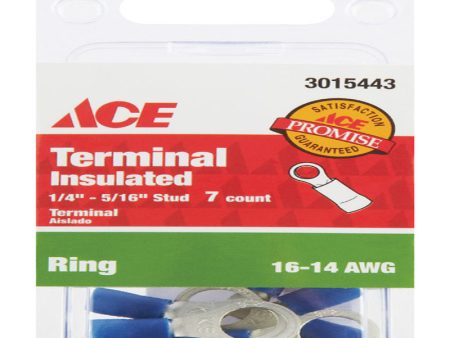 Ace 16-14 AWG Ring Terminal Blue Gray 7 pk For Cheap