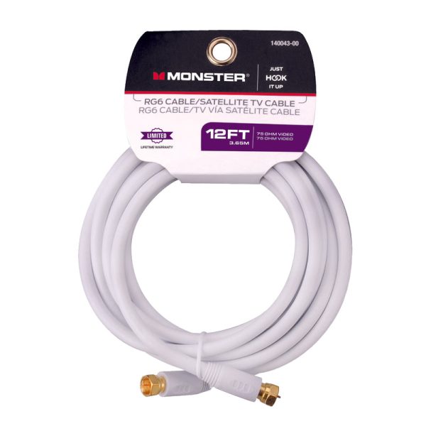 Monster Just Hook It Up 12 ft. Video Coaxial Cable For Sale