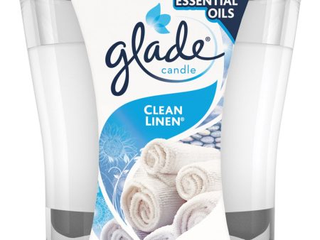 Glade Ivory Clean Linen Scent Jar Air Freshener Candle 3.4 oz Discount