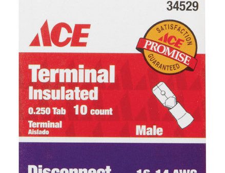 Ace Insulated Wire Male Disconnect Blue 10 pk Online