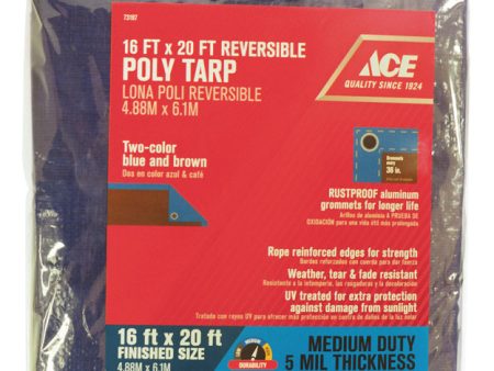 Ace 16 ft. W X 20 ft. L Medium Duty Polyethylene Tarp Blue Brown Online Sale