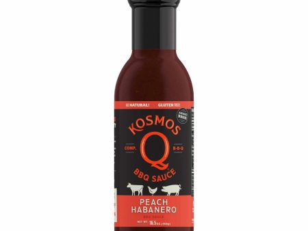 Kosmos Q Peach Habanero BBQ Sauce 16.5 oz Hot on Sale