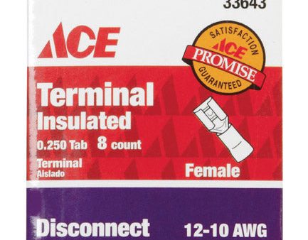 Ace 12-10 AWG AWG Insulated Wire Female Disconnect Yellow 8 pk on Sale