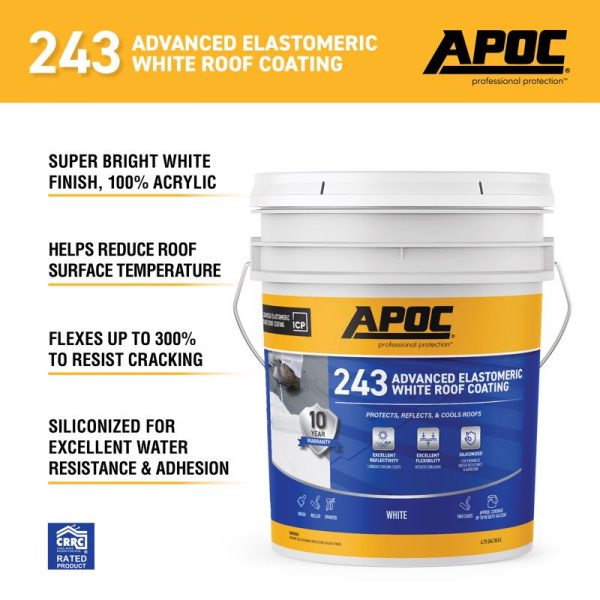 APOC Gloss White Acrylic Roof Coating 4.75 gal Hot on Sale