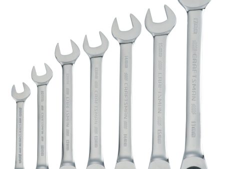 Craftsman 12 Point Metric Ratcheting Combination Wrench Set 7 pc Fashion