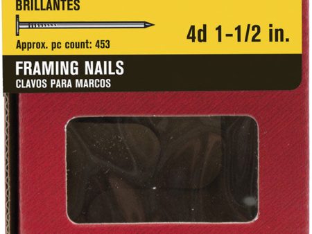 Ace 4D 1-1 2 in. Framing Bright Steel Nail Flat Head 1 lb Sale