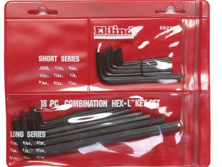 Eklind Assorted SAE Long and Short Arm Hex Key Set 18 pc Supply