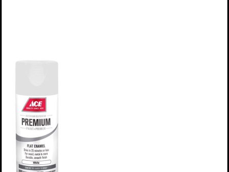 Ace Premium Flat White Paint + Primer Enamel Spray 12 oz on Sale