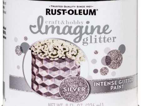 Rust-Oleum Imagine Glitter Silver Water-Based Glitter Paint Interior 8 oz Discount