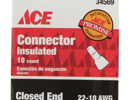 Ace Insulated Wire Closed End Connector Clear 10 pk For Sale