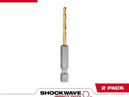 Milwaukee Shockwave 7 64 in. X 2.52 in. L Titanium Red Helix Drill Bit Hex Shank 2 pc Sale