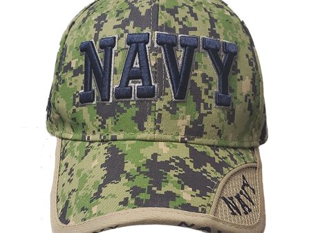 JWM U.S. Navy Logo Baseball Cap Digital Camo Green One Size Fits All Discount