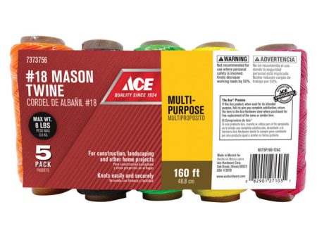 Ace 18 in. D X 160 ft. L Assorted Twisted Nylon Twine on Sale