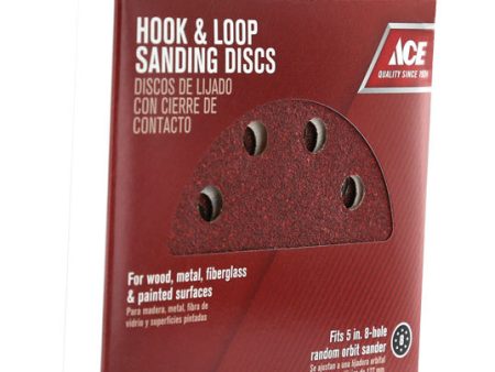 Ace 5 in. Aluminum Oxide Hook and Loop Sanding Disc 80 Grit Medium 15 pk Online now