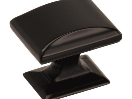 Amerock Candler Transitional Rectangle Cabinet Knob 1-1 8 in. Black Bronze 1 pk Online Hot Sale