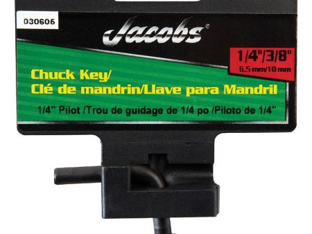 Jacobs 1 4 to 3 8 in. X 1 4 in. KGA Chuck Key L-Handle Steel 1 pc on Sale