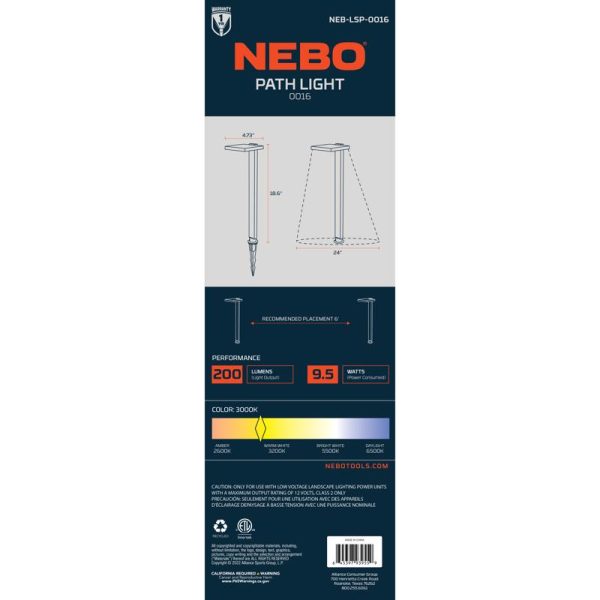 NEBO Oil Rubbed Bronze Brown Low Voltage 3 W LED Pathway Light 1 pk Online Hot Sale