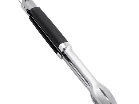 Weber Precision Stainless Steel Black Silver Grill Tongs 1 pc Online now