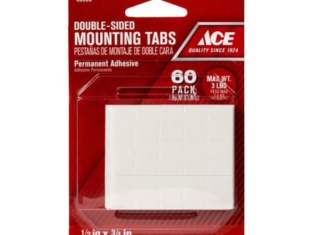 Ace Double Sided 1 2 in. W X 3 4 in. L Mounting Strips White For Cheap