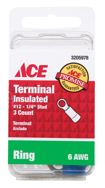 Ace Ring Terminal Blue 3 pk on Sale