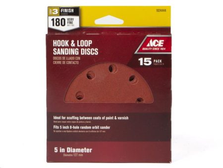 Ace 5 in. Aluminum Oxide Hook and Loop Sanding Disc 180 Grit Extra Fine 15 pk Online Hot Sale