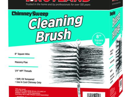 Rutland Chimney Sweep 8 in. Square Oil Tempered Chimney Brush Supply