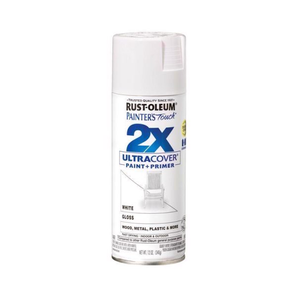 Rust-Oleum Painter s Touch 2X Ultra Cover Gloss White Paint+Primer Spray Paint 12 oz Supply