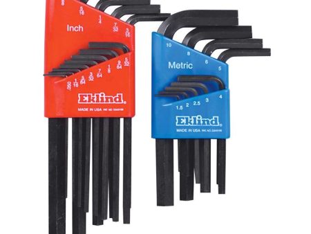 Eklind Hex-L Metric and SAE Long and Short Arm Hex L-Key Set 22 pc Supply