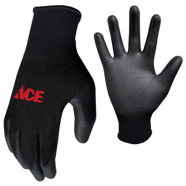 Ace Men s Indoor Outdoor Coated Work Gloves Black XL 1 pair Cheap