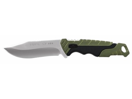 Buck Knives Pursuit Black Green 420 HC Steel 8 in. Drop Point Fixed Hunting Knife Supply