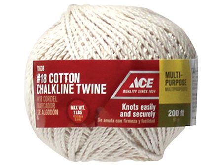 Ace #18 in. D X 200 ft. L White Twisted Cotton Twine on Sale