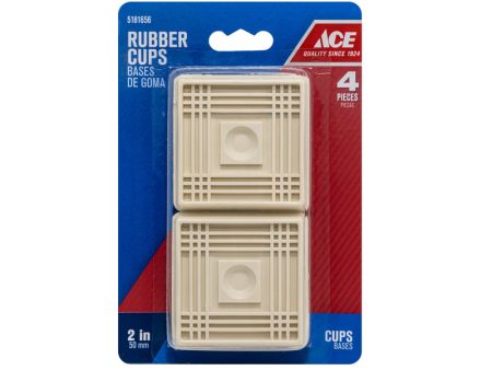 Ace Rubber Caster Cup White Square 2 in. W X 2 in. L 1 pk Online Sale