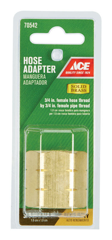 Ace 3 4 in. FHT x 3 4 in. FPT in. Brass Threaded Female Hose Adapter For Sale