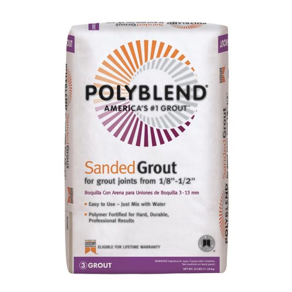 Custom Building Products Polyblend Indoor and Outdoor Bright White Sanded Grout 25 lb For Sale