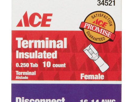 Ace Insulated Wire Female Disconnect Blue 10 pk Hot on Sale