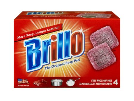 Brillo Heavy Duty Steel Wool Pads For Multi-Purpose 4 pc For Cheap