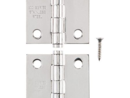 Ace 1.1 in. W X 2 in. L Stainless Steel Silver Stainless Steel Narrow Hinge 2 pk Online now