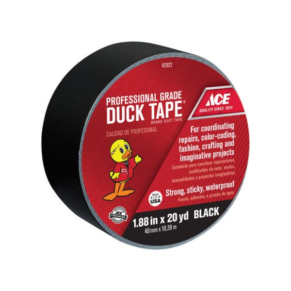 Ace 1.88 in. W X 20 yd L Black Solid Duct Tape Discount