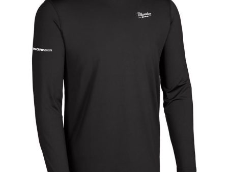 Milwaukee Workskin XXL Long Sleeve Men s Crew Neck Black Midweight Base Layer Tee Shirt Online