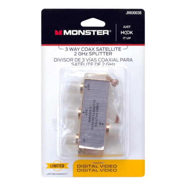 Monster Just Hook It Up 3 Way Coax Splitter 75 ohm 1 pk For Discount