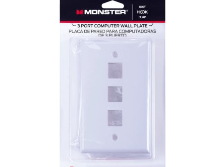 Monster Just Hook It Up White 3 gang Plastic Keystone Wall Plate 1 pk Cheap