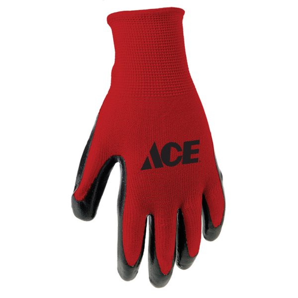 Ace Men s Indoor Outdoor Coated Work Gloves Red L 3 pk Online Hot Sale