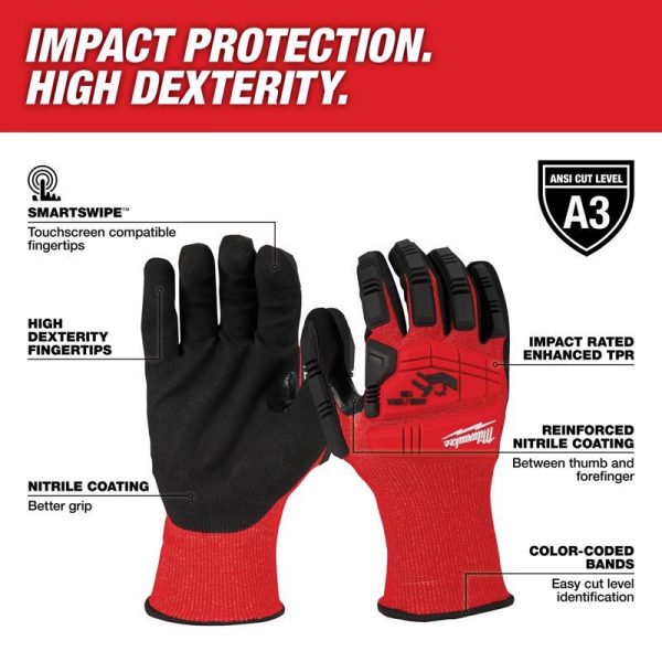 Milwaukee Dipped Gloves Red XL 1 pair Online Hot Sale