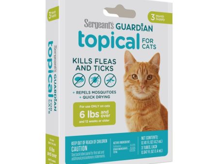 Sergeants Guardian Liquid Cat Flea and Tick Killer 0.14 oz For Sale